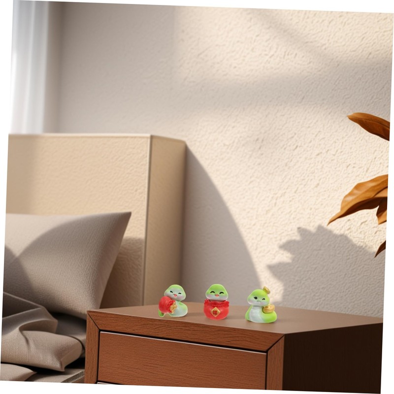 iplusmile 6 Pcs Year Snake Resin Figurines Charming Feng Shui