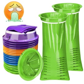 Gmphix Pack of 20 Burp Bags with Ring, Portable Vomit Bags Car Children, 1000 ml Poop Bags, Brech Bags for On the Go, Colourful Disposable Burp Bags, Vomit Bags for Children and Adults