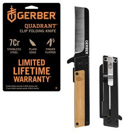 Gerber Quadrant Cuchillo de aleta de filo recto, con clip de bolsillo