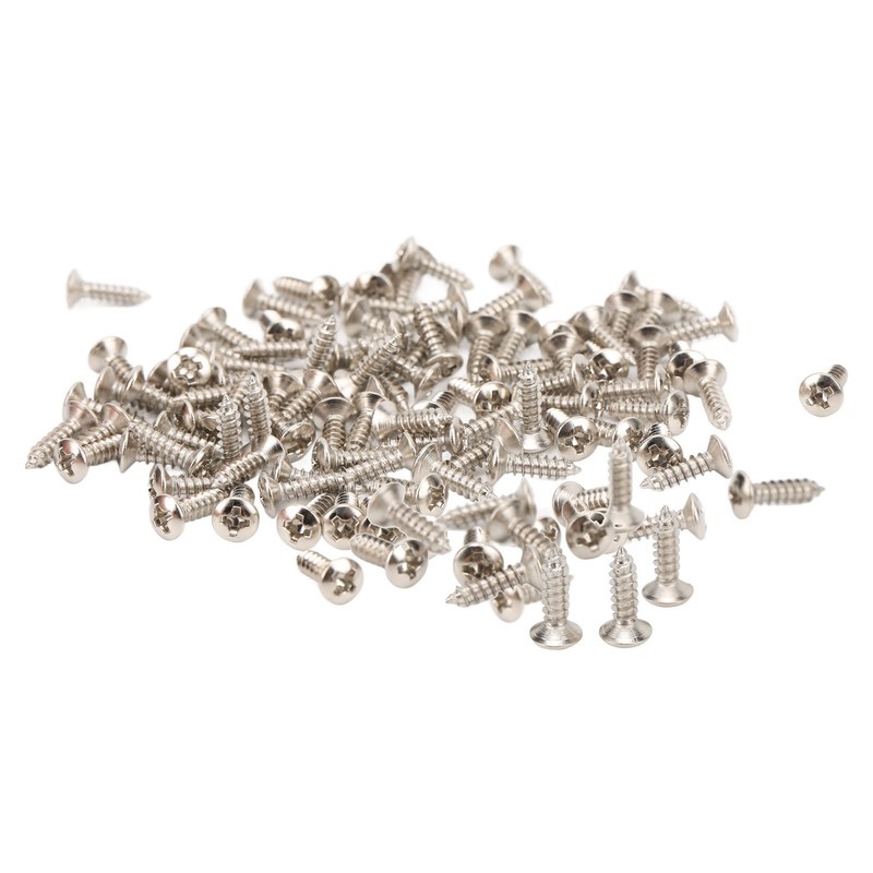 100PCS Guitar Pickguard Screws Metal Guard Plate Mounting Screw Electric