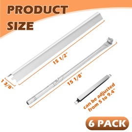 MOASKER Grill Replacement Parts for Charbroil Performance 6 Burner 463229021 463229521 463284022 463228622 G325-0002-W1 Grill Heat Plate Tent Burner Crossover Tube Kits for Charbroil Performance Parts