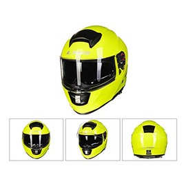 LS2 Helmets Citation Road Touring Vantage Full Face Motorcycle Helmet with Twin Shield System (XX-Large, Yellow Chrome)
