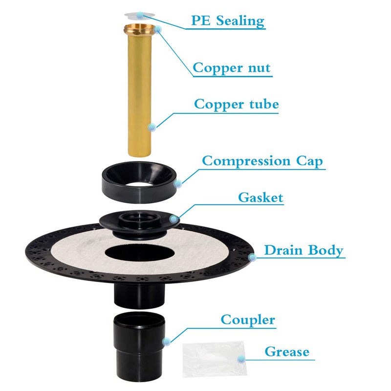 Freestanding Bathtub Rough in Drain Kits with Tail Pipe Brass