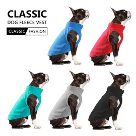 Dog Fleece Vest Jacket Pet Dogs Clothes Warm for Small Dogs Grey M