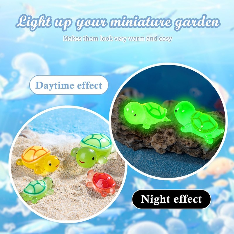 MaoNativey 30 PCS Glow in The Dark Mini Turtles -