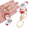 2Pcs Santa Keychain Pendant Cute Stylish Fahionable Decorative Hanging OrnamentsRed