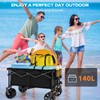 Uyittour Collapsible Wagon Cart Heavy Duty Foldable, Folding Beach Wagon