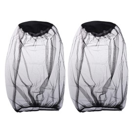 2Pcs Portable Face Net Mesh Lightweight Pull Over Mosquito Head Net Face Mesh Nylon Mosquito Midge Net Hat for Hiking Camping Climbing