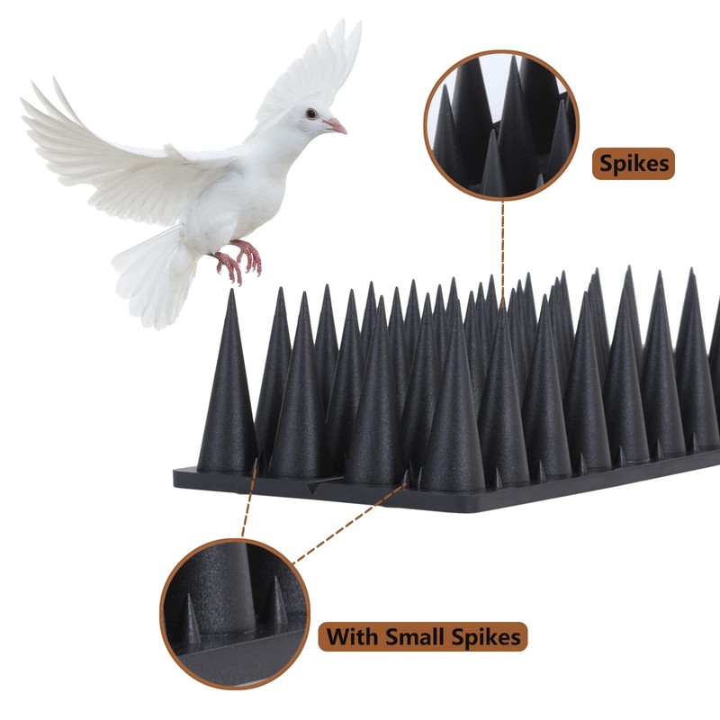 Bird Spikes, 9 Pack Bird Deterrent for Outside, Pigeon Spikes