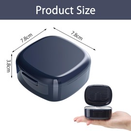 Denture Box with Strainer, Denture Box, Prosthesis Box, Retainer Container Storage Box with Hanging Denture Container, Braces Box, Clip Box (Blue)