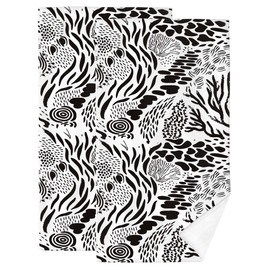 Black and White Hand Towels for Bathroom 14x28 Inch, Tropical Leaf Vintage Decorative Bath Towels Set of 2 for Farmhouse Gym Kitchen Hotel Home Bathroom Decor Accessories Gifts