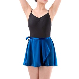 Wuchieal Lady's Sheer Wrap Skirt Ballet Skirt Ballet Dance Dancewear (Deep Blue, One Size)