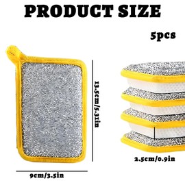 5 Pack Sponge Cloths, Dish Cloths for Washing Up, Multi-Purpose Dish Sponges for Washing Up, Efficient Cleaning Solution for Kitchen Countertops and Cookware 13.5 * 9 * 2.5 cm