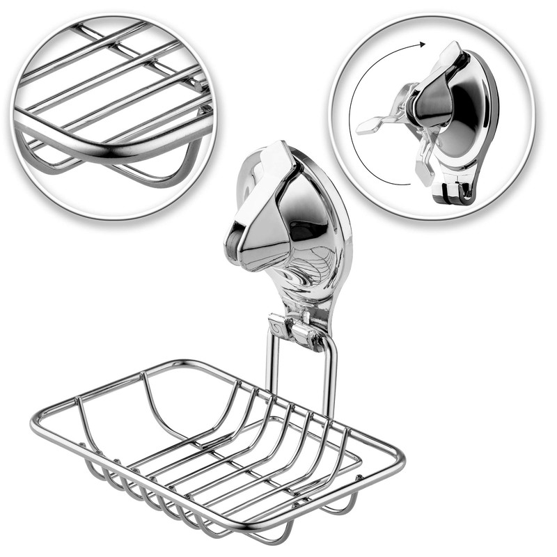 KADAX Soap Holder Suction Cup Soap Basket Stainless Steel Soap