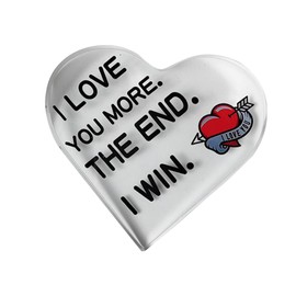 Love Acrylic Plaque, 10x10cm Heart Shaped Gift for Husband, Wife, Boyfriend, Girlfriend, Funny and Romantic Decor for Anniversary, Birthday, Christmas, Compatible for Home, Desk, Bedroom Decorations