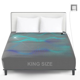 Grounding Bed Sheet King Size, Elastic Full Wrap Grounding Mat Earthing UK, 90% Organic Cotton + 10% Pure Silver Fiber, Natural Wellness & Healthy Earth Energy Mat (153 x 203 x 30 cm) (-04)