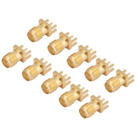 Yosoo SMA Socket, SMA Panel Socket, 10-Piece Brass SMA Female Plug, SMA PCB Sockets Mount 50 Ohm RF Connector for Wireless Modules