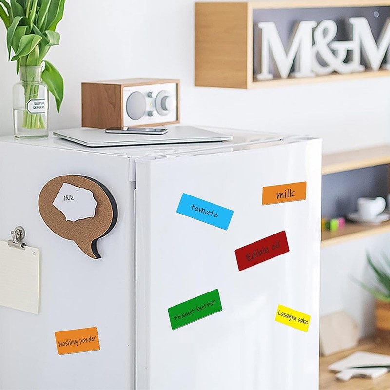 BTtime Whiteboard Magnetic Labels 5 Colors Writable Magnetic Stickers Strong