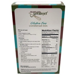 Heartland Gourmet Gluten Free Cornbread Mix - Buttery and Chewy- Certified Gluten Free Ingredients - All Purpose - Safe for Celiac Diet