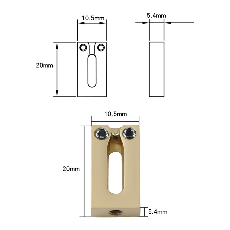 OVSAL Gold Guitar Bridge Saddles 10.5mm Tremolo Bridge Saddles for