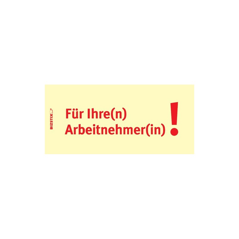 BIZSTIX® Business Sticky Notes "Für Ihrer Arbeitnehmer(in)!" - 1 Pack