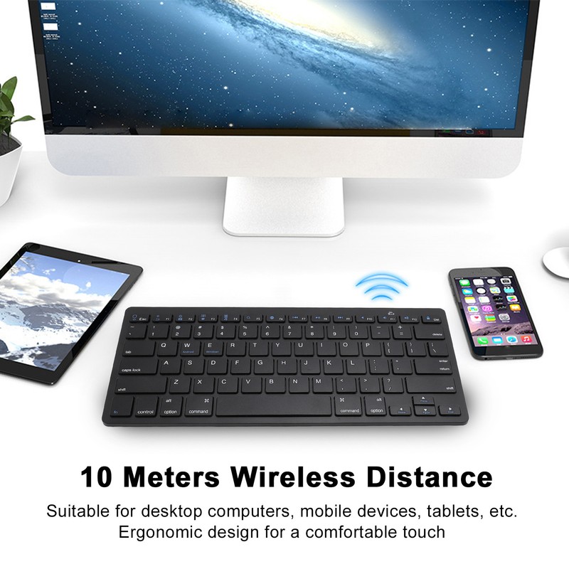 78 Keys Wireless Keyboard with Silent Buttons Ultra Slim Bluetooth