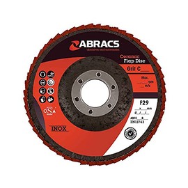 ABRACS ABFC125B120 Ceramic Flap Disc - 125 mm x 22 mm x 120 g - for Stainless Steel, Sheet Metal and Mild Steel