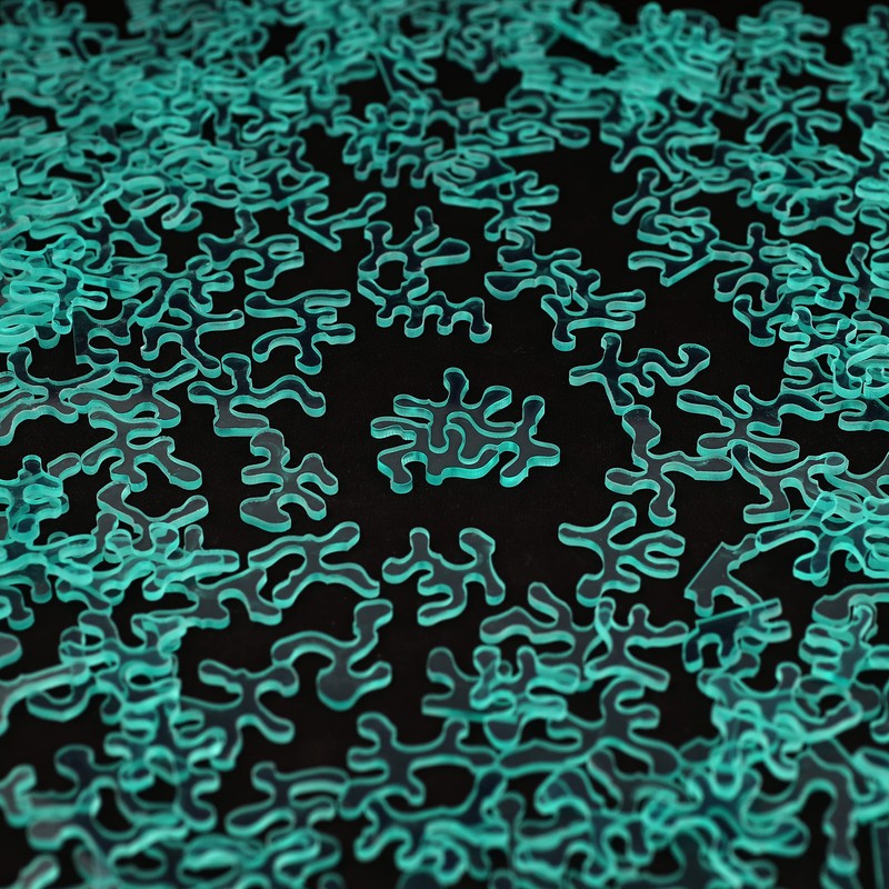 Impossible Ocean - Unique Jigsaw Puzzle - Blue Transparent Acrylic