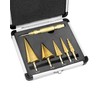 QWORK® 5-Piece Step Drill Taper Drill Bit Titanium Coated HSS