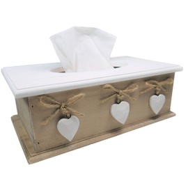 khevga Tissue-Box wooden Country House Style Brown