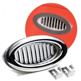 American Shifter Company Billet Chrome Oval AC Air Conditioning Heater Dash Vent Universal Hood Louver