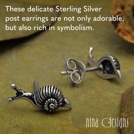 925 Sterling Silver Snail Post Earrings – Symbolic Stud Earrings for Women, Perfect for Nature Lovers, Thoughtful Gift for Life’s Transitions, High-Quality Jewelry by Nina Designs.