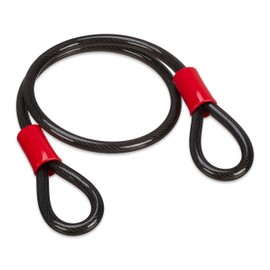 Relaxdays Loop Cable 1 m Coated Steel Cable with Eyelets Diameter 12 mm Safety Bicycle Motorcycle Garden Furniture Black