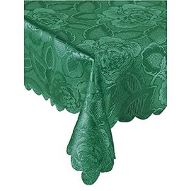 Emma Barclay Damask Rose - Jacquard Table Cloth in Forest Green - 60x84 (152x213cm)