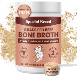 Special Breed Bone Broth Powder for Dogs and Cats - Dog and Cat Food Topper, Grass Fed Beef Broth Supplement, 9.5 oz