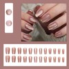KAVI' S 24pcs French Tip Stick on Nails Cat Eye
