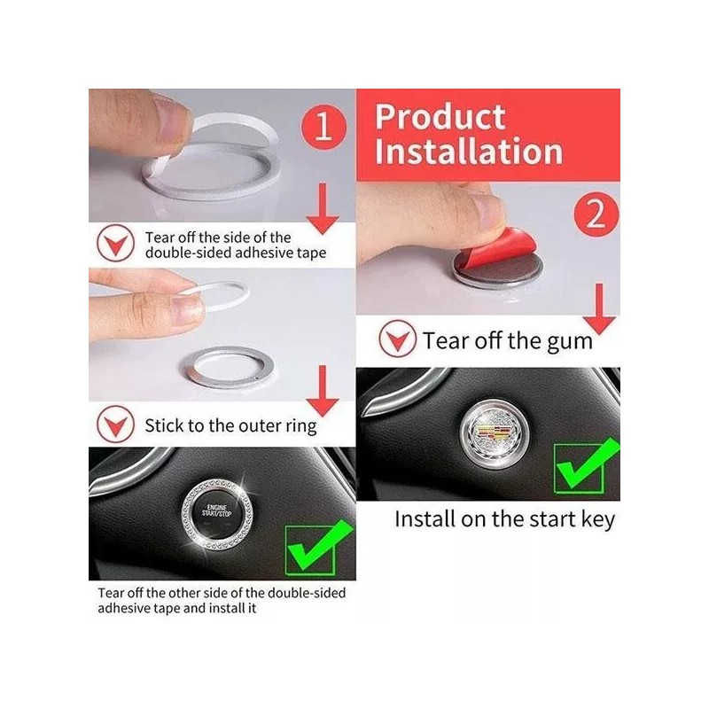 Toyota Start Button Bling Car Décor Crystal Rhinestone Car Bling