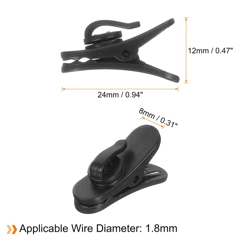 HARFINGTON 8pcs Headphone Wire Clips 0.94" Length Small Headset Cable