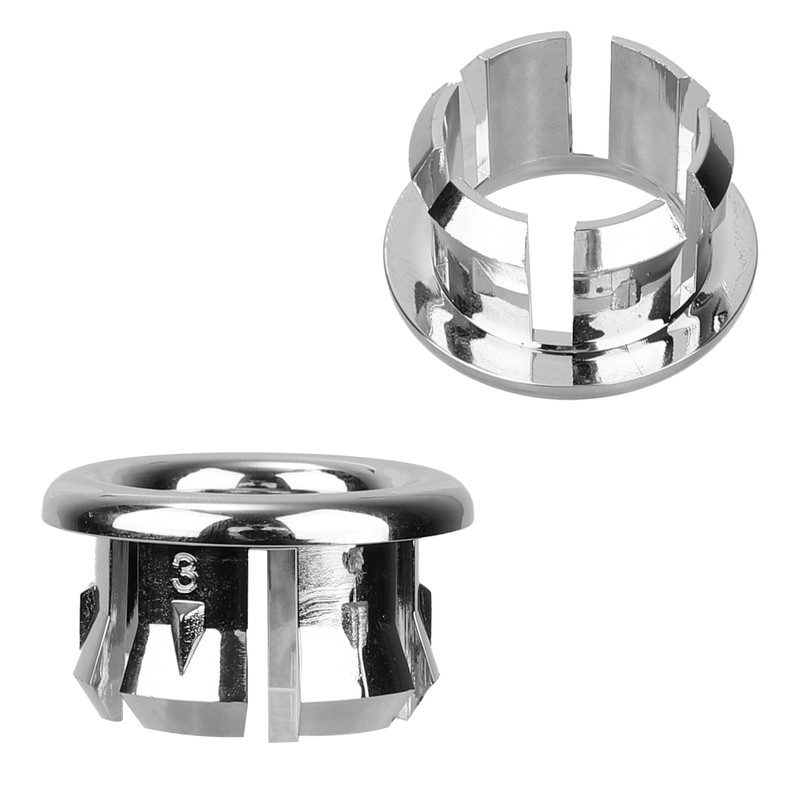 2pcs Sink Overflow Ring, Chrome Bathroom Sink Overflow Trim Ring