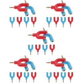 CAXUSD 5sets Professional Headset Splitter 1 to 2 Headphone Adapter Compact 3.5mm Jack Splitter 6pcs*5