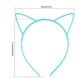 TIMESETL Headband with Cat Ears Cat Ear Headband, 12 Colours Plastic Cat Ears Headband Cat Bow Hairbands Makeup Party Headwear for Women Girls