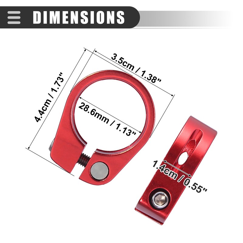 Motoforti Universal Bike Seat Post Clamp Adapter, Clamp Dia 28.6mm,