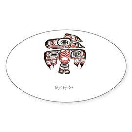 CafePress Eagle Crest, Tlingit Alaskan Native Art Sticker Oval Car Bumper Sticker