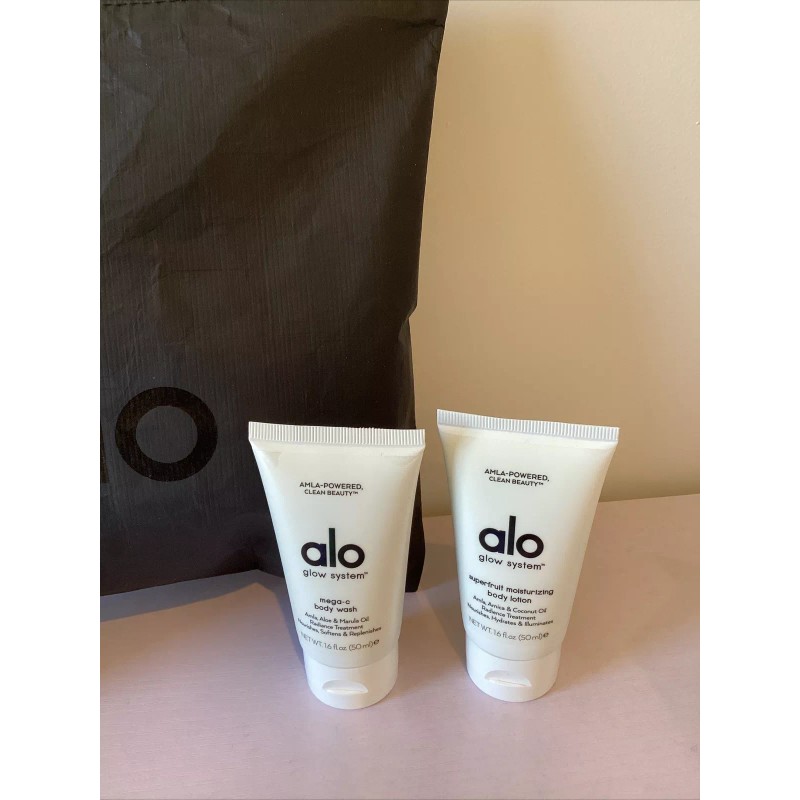 ALO GLOW SYSTEM Travel Set Pouch Shampoo Conditioner Body Wash