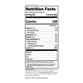 Oath Nutrition Clear Whey Isolate Protein Powder, Watermelon Fresca, 20g Complete Protein per Serving, No Added Sugar, Grass-Fed, 18 Servings