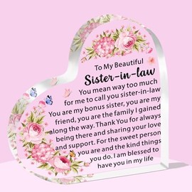 SDOFY Sister in Law Gifts Sister in Law Birthday Gifts Acrylic Plaque Gifts for Sister in Law Christmas Gifts