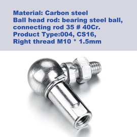 Atoplee Rod End Ball Bearing with Stud,2 Pcs CS16 L Shape Ball Joint Rod End Bearing Threaded Rod End Joint Bearing(M10 x 1.50)