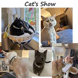 Pink Pearl Collar for Dogs, Crystal Pearl Cat Collar,Rhinestone Puppy Necklace Diamond Dog Collar for XXS Xs Small Medium Female Kitten, Xs