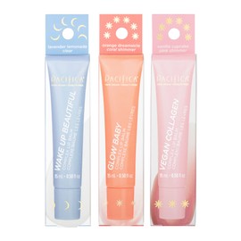 Pacifica Set de Bálsamos Labiales Hidratantes  Hydrating Lip Balm Trio, Glow Baby Tangerine, Wake Up Beautiful Lavender Lemon  Vegan Collagen Vanilla 