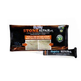 MagicEzy Stone RepairEzy (Beige/White) : Travertine and Stone Repair Kit | Fix Chipped, Cracked Tiles, Countertops Like an Expert - Filler Kit